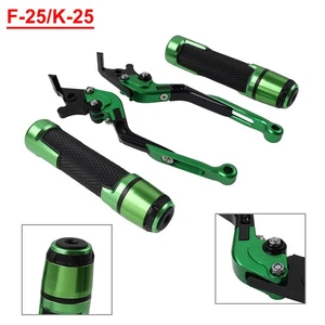 Folding Extendable Brake Clutch Levers Handlebar Grip Set Fit Kawasaki Ninja 125 - Picture 1 of 10