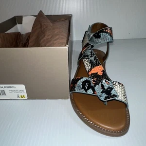 Franco Sarto asymmetrische flache Sandalen Glenni blau Schlange Größe 8 - Bild 1 von 5