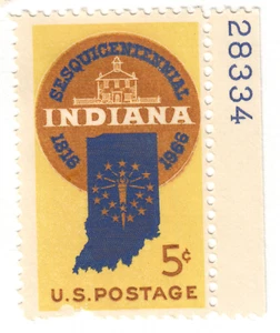 USA - 1966 - The 150th Anniversary of Indiana Statehood - 5C - #06 - Picture 1 of 1