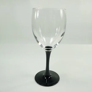 Luminarc Arcoroc France Black short Stem Wine Glass Goblet 7 1/4" - Picture 1 of 6