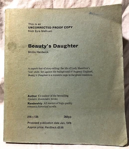 Lady Hamilton, Lord Nelson - Mollie Hardwick, Beauty's Daughter, Rare Proof Copy - Imagen 1 de 7