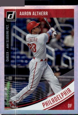 2018 Donruss #124 Aaron Altherr Career Stat Line #/444 - Image 1 of 2
