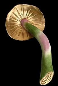 1999 KATHERINE HOUSTON PORCELAIN GOLD GILT MUSHROOM - Picture 1 of 5