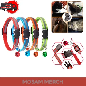 Cat Collar With Bell 4 Pack Durable Breakaway Adjustable Reflective Cat Collars - Picture 1 of 8