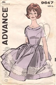 ©1950 ABITO SUB-TEEN per ragazze taglia 8 Advance 9647 motivo da cucito completo - Foto 1 di 4