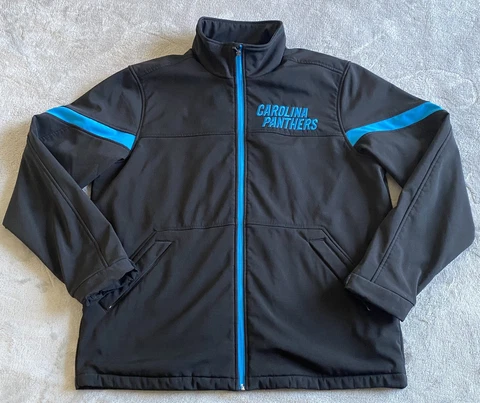 Carolina Panthers NFL Football Men's L Black Full Zip Jacket Sportwear Cover