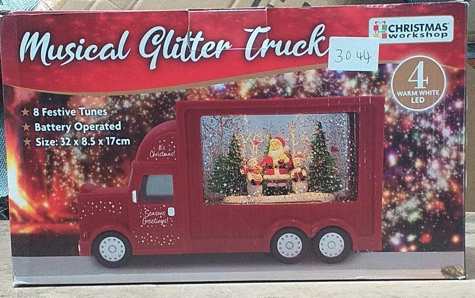 The Christmas Workshop Red Truck with Lights, Music, and Glitter