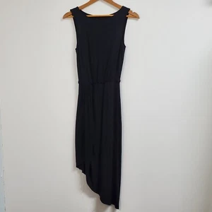 White House Black Market Dress Women's XS, Black Asymmetrical Elastic Waist - Picture 1 of 11