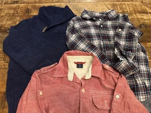 Boys Set Of 3 Gap Long Sleeve Shirts, Sweater Size 6-7 - Picture 1 of 4