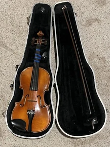 Antique Copy Of Antonius Stradivarius - Violin 3/4 w/Bow & Case Made in Germany - Picture 1 of 10