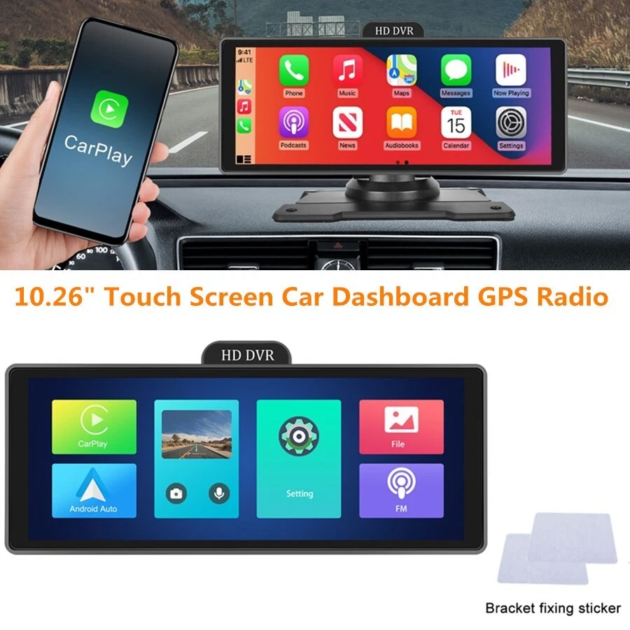 10.26英寸触摸屏汽车行车记录仪无线CarPlay安卓自动无线电GPS单元 — 第 1/4 张图片