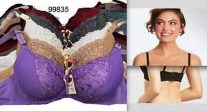PACK OF 6 pcs BRAS UNDERWIRE 3 Hook Support CUP SIZE 34-44 B C D NEW #99835 - Picture 1 of 4