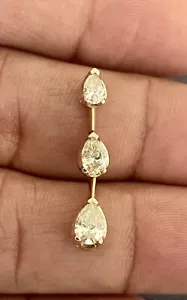 14k Yellow Gold 1.00ctw Three Stone Pendant (PB37) - Picture 1 of 7