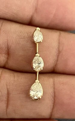 14k Yellow Gold 1.00ctw Three Stone Pendant (PB37) - Image 1 of 4