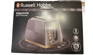 Russell Hobbs 2 Slice Toaster 6 settings 850w 26392 Groove Grey and Brass - Picture 1 of 1