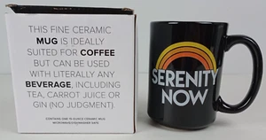 Taza de café negra Serenity Now by Headline Shirts nueva en caja - Imagen 1 de 7