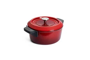 Woll Gusseisen Kasserolle Chili Red 4,2L 24 cm backofenfest Deckel Silikongriffe - Bild 1 von 7