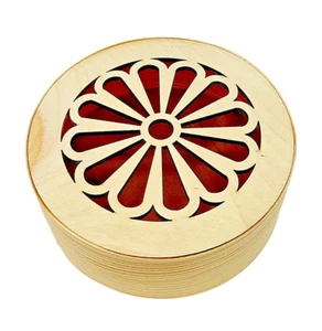 Spandose rund Ø 140 mm mit Deckel Spanschachtel Verzierung Holz Geschenk Dose - Bild 1 von 3