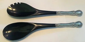 Burgundy by Reed and Barton Sterling Silver Salad Serving w/black nylon Set 12" - Picture 1 of 4