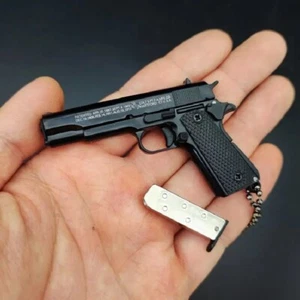 1/3 Scale Mini M1911 Pistol Key Chain Key Ring Working Action Alloy Black - Picture 1 of 7