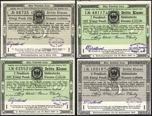 Lot of Preußisch-Süddeutsche Klassen-lottery, Berlin 1912,1913,1916 - #C51 - Picture 1 of 5