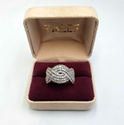 Gorgeous Sterling Silver And Cz Pave Ring Size P