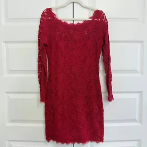 Jump Apparel | Long Sleeve Red Lace Cocktail Dress - Picture 1 of 9