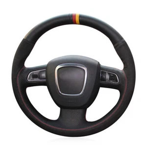Hand sewn Suede Leather Steering Wheel Cover for Audi A3 A4 A5 A8 Q7 S4 S5 S6 S8 - Picture 1 of 5