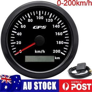 85mm Black GPS Speedometer Gauge 0-200km/h for Marine Boat Motorcycle Car ATV AU - Picture 1 of 12