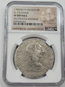 1782 Mexico 8 Reales EL CAZADOR SHIPWRECK NGC VF Great Detail Genuine *J776 - Picture 1 of 5