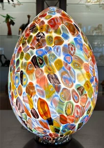 Modern Venetian Table Lamp in Murano Glass Murrine Egg Design New - Picture 1 of 6