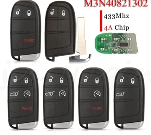 2/3/4/5Buttons Smart Remote Key Fob 433MHZ 4A M3N40821302 68250335AB For Jeep - Picture 1 of 10