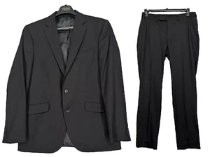 Kenneth Cole Reaction Suit Men Size 40S 33x32 Black Slim Fit Techni-Cole 2-Piece - Picture 1 of 8