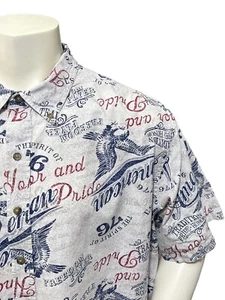 Harbor Bay Hawaiian Men’s Shirt Size 2XL BIG XXL Eagle America Short Sleeve Logo - Picture 1 of 15
