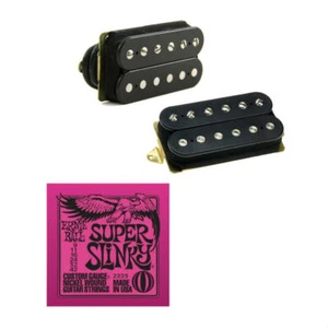 DiMarzio DP193BK, DP160BK Humbucker Set F-Space Black w/EB Super Slinky Strings - Picture 1 of 1