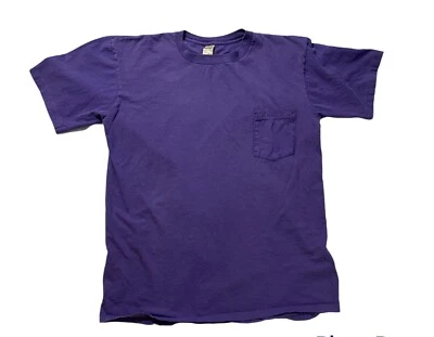 Camiseta De Colección USA TOWNCRAFT Bolsillo Ribete L Gran Tamaño Puntada Única Defecto Púrpura Foto 1 de 4