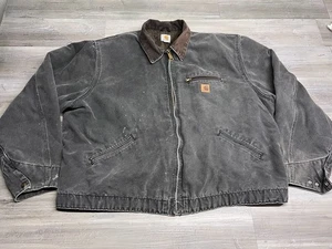 Vintage CARHARTT J97 Detroit Blanket Lined Canvas Work Jacket 3XLT 90s Y2K Faded - Picture 1 of 12