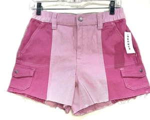 Pacsun Shorts Women Small Pink Lavender Denim High Rise Cutoff Cargo - Picture 1 of 5