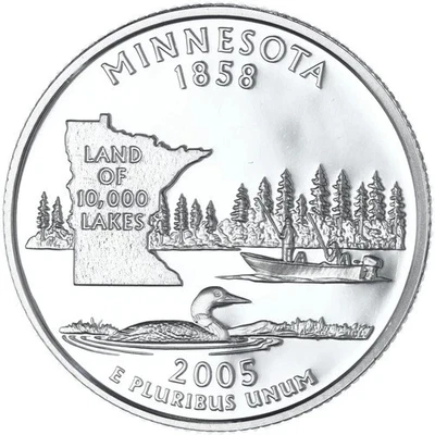 2005 S Silver Proof Minnesota State Quarter 90% Silver - Image 1 of 2