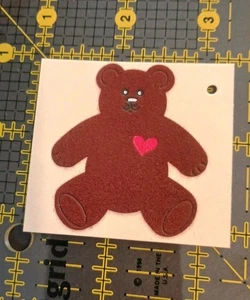 Vintage Stickers Personal Expressions Fuzzy Flocked Bear Heart Sticker Mod 80s - Picture 1 of 3