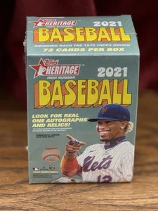 New 2021 TOPPS HERITAGE High Number Baseball Blaster Box Factory Sealed 72 cards - Picture 1 of 3