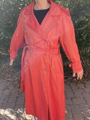 De Colección Jones of New York Rojo/Naranja Mujer Trench Coat Cinturón XL Foto 1 de 4