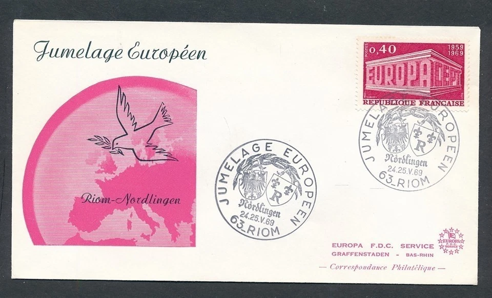 D455660 France Commemorative Cover Europa CEPT 1969 Buildings - Image 1 of 1