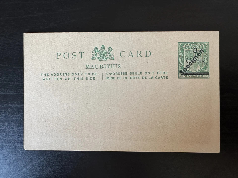 Tarjeta de papelería postal Mauricio - KGV Specimen Optd 3c PSC Foto 1 de 1