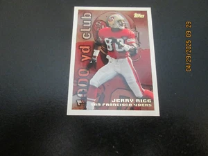 JERRY RICE 49ERS 1995 TOPPS 1000 YD CLUB CARD #3 SPEDIZIONE GRATUITA - Foto 1 di 2