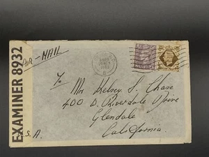 1943 British Censor Mail to the USA - Picture 1 of 2