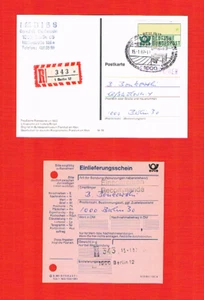 Abarten-STADTPOST-EF Motiv „Posthorn“ grün EINSCHREIBEN 1. ATM-SST Berlin "MWZD" - Picture 1 of 1