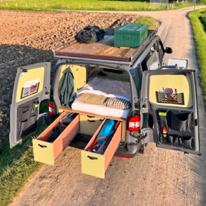 VW T5 Barn Door Storage Organiser Pocket Work Tools Camper Van Set - Picture 1 of 6