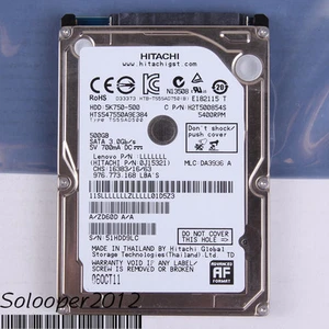 Free ship Hitachi 500 GB HDD 2.5" 8 MB 5400 RPM HTS547550A9E384 SATA Hard Disk - Bild 1 von 1