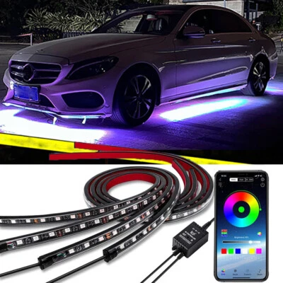Car Underglow Strip Flowing LED RGB Light For Mercedes-Benz CLA 200 250 C300 - Image 1 of 4